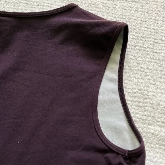 St John’s Bay Tank Top 1X in Plum Color Wide Strap V-Neck - Picture 10 of 11